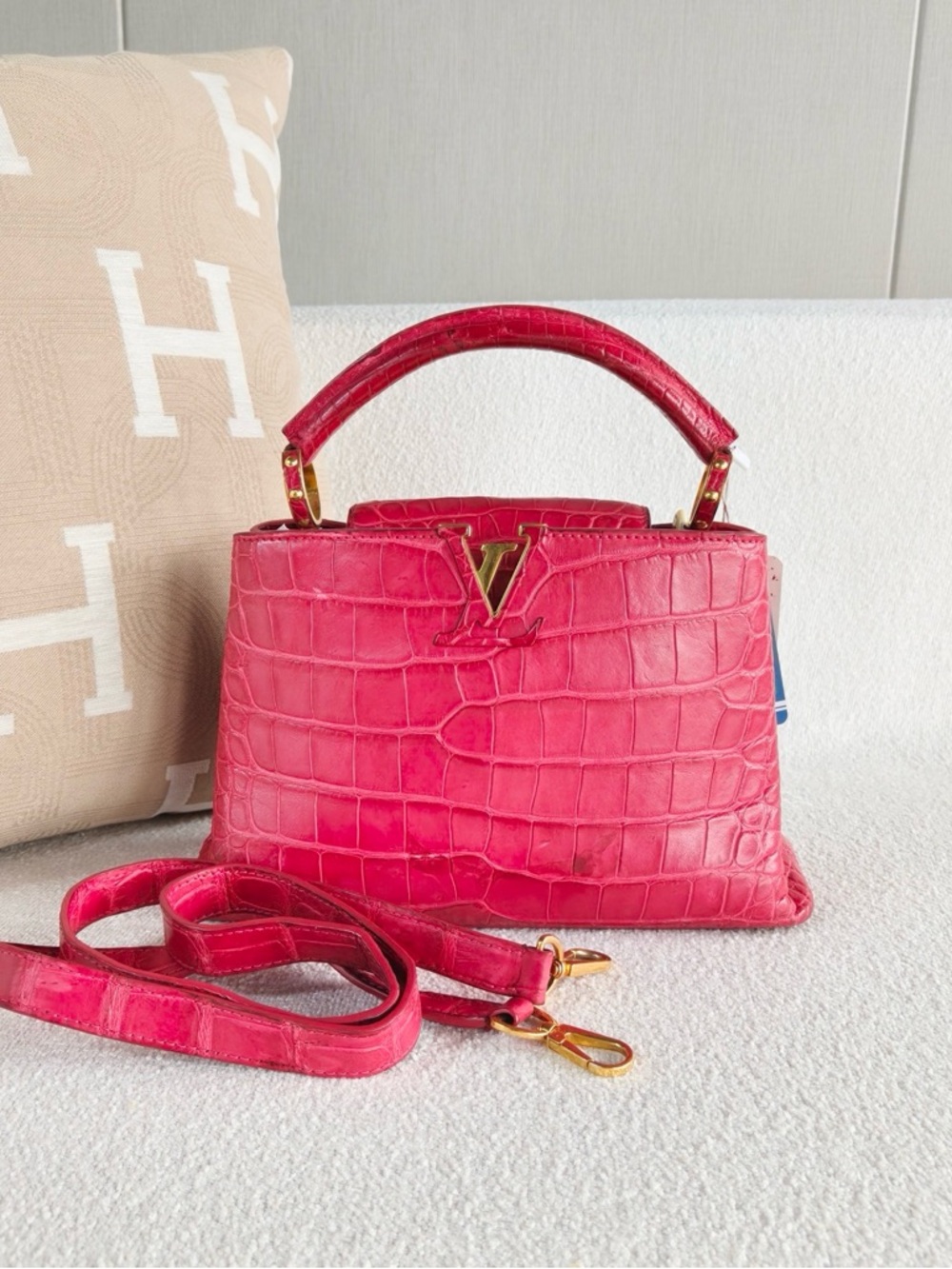 Louis Vuitton | Capucines BB Exotic Leather Pink | Very Good Condition l